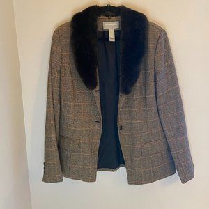 Vintage Fur Collar Blazer
